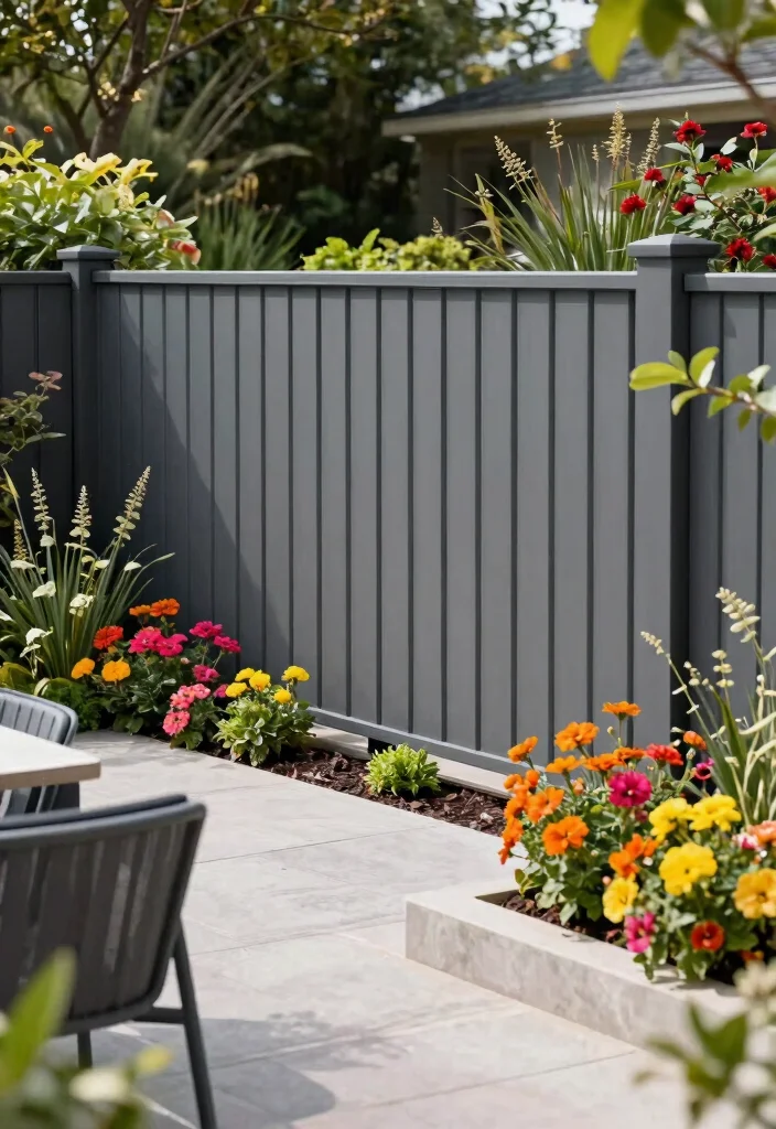 12 Grey Fence Paint Ideas That Hide Dirt and Don't Need Yearly Touch-Ups - 12. Modern Graphite Grey 1