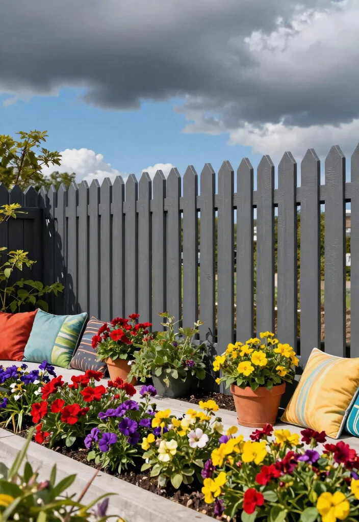 12 Grey Fence Paint Ideas That Hide Dirt and Don't Need Yearly Touch-Ups - 2. Stormy Sky Grey 1