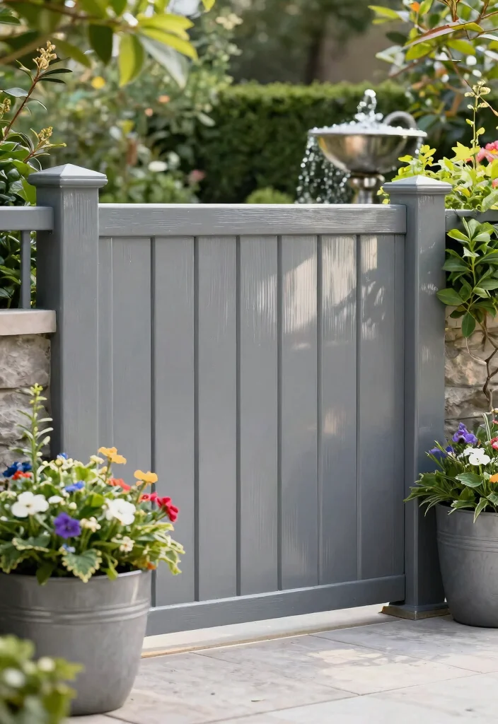 12 Grey Fence Paint Ideas That Hide Dirt and Don't Need Yearly Touch-Ups - 3. Pewter Grey 1