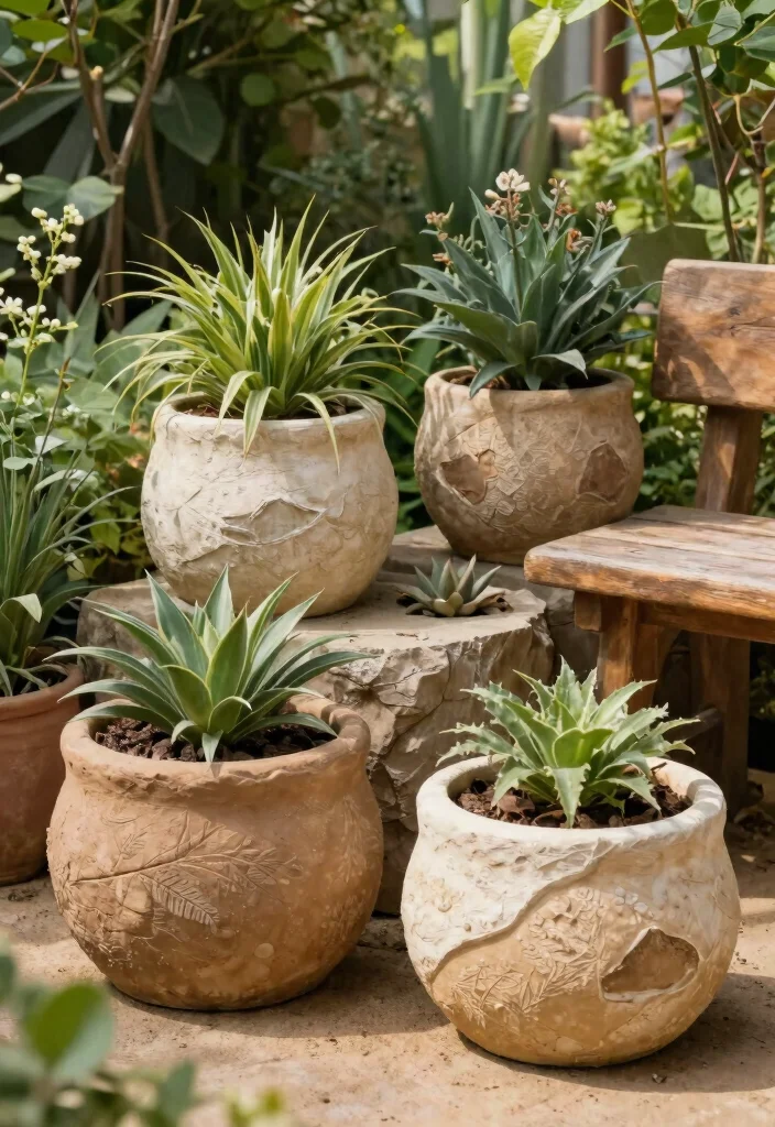 12 Hand Painted Planter Ideas That Don't Chip or Fade - 11. Textured Earth Tones 1