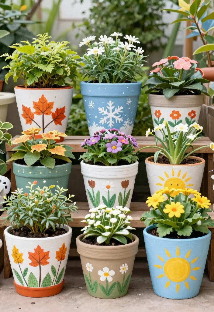 12 Hand Painted Planter Ideas That Don't Chip or Fade - 12. Seasonal Themes 1