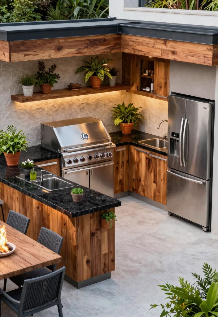 12 Luxury Outdoor Kitchen Ideas That Justify the Splurge - 1. Sleek Stainless Steel Elegance 1