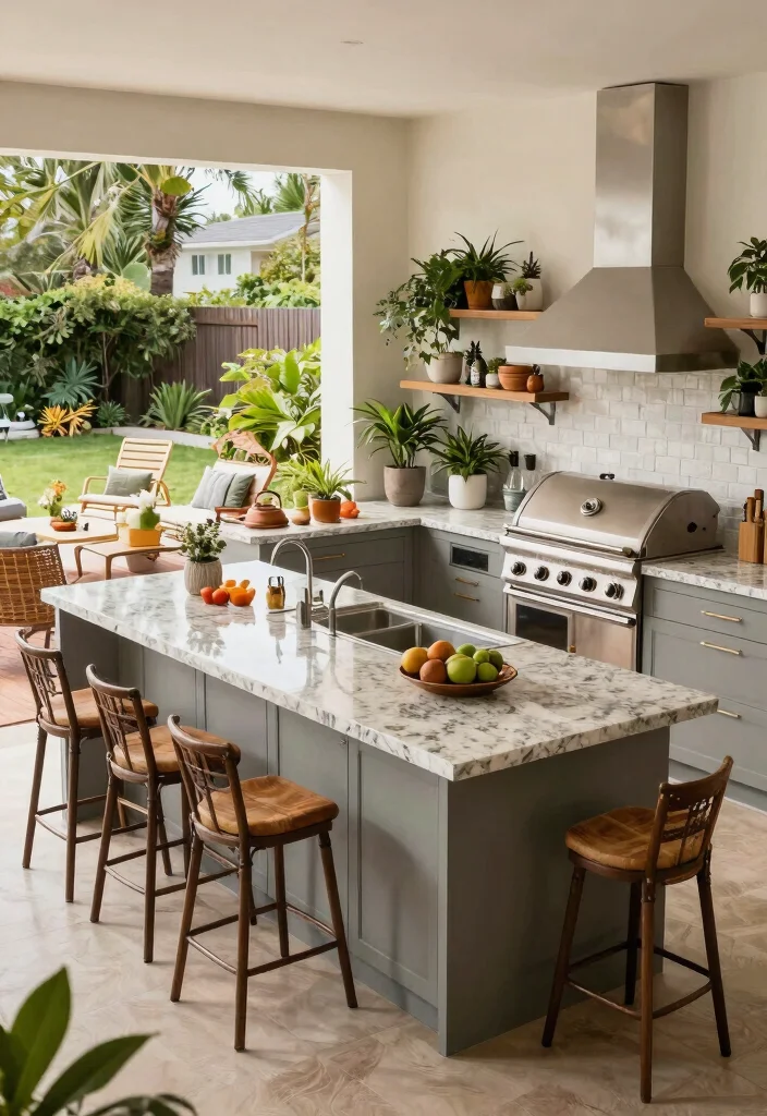 12 Luxury Outdoor Kitchen Ideas That Justify the Splurge - 3. Multi-functional Islands 1