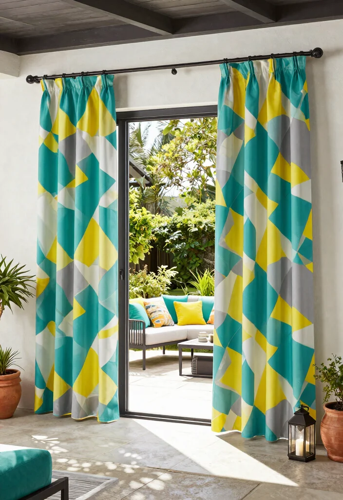12 Patio Door Curtains That Block Heat Without Looking Dated - 2. Bold Geometric Patterns 1