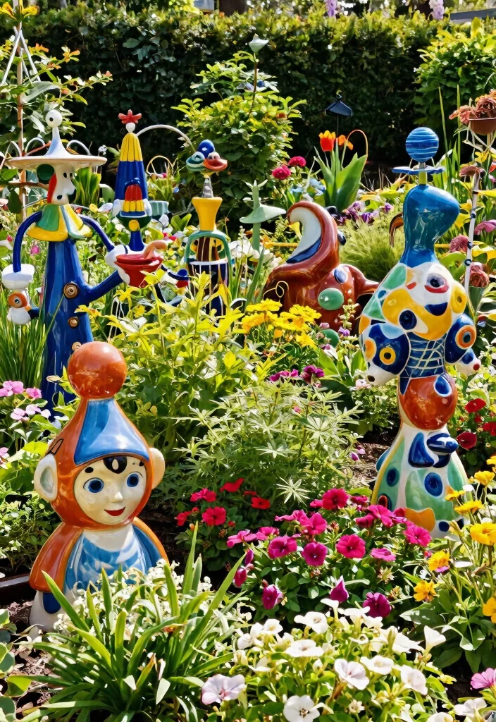 12 Spring Outdoor Decor Ideas That Survive Rain and Wind - 11. Eye-Catching Garden Art 1