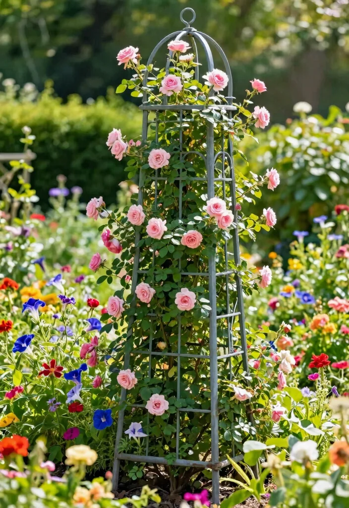 12 Spring Outdoor Decor Ideas That Survive Rain and Wind - 4. Sturdy Metal Garden Trellises 1