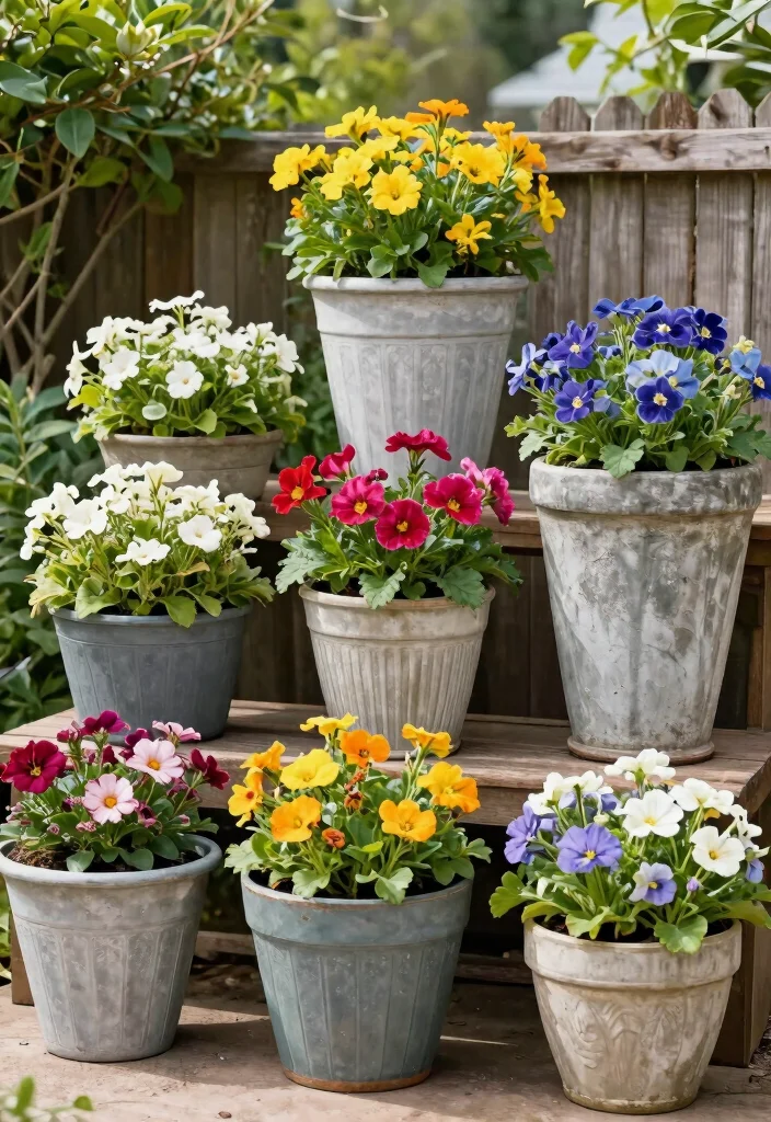 12 Spring Outdoor Decor Ideas That Survive Rain and Wind - 7. Unique Planters That Withstand the Elements 1