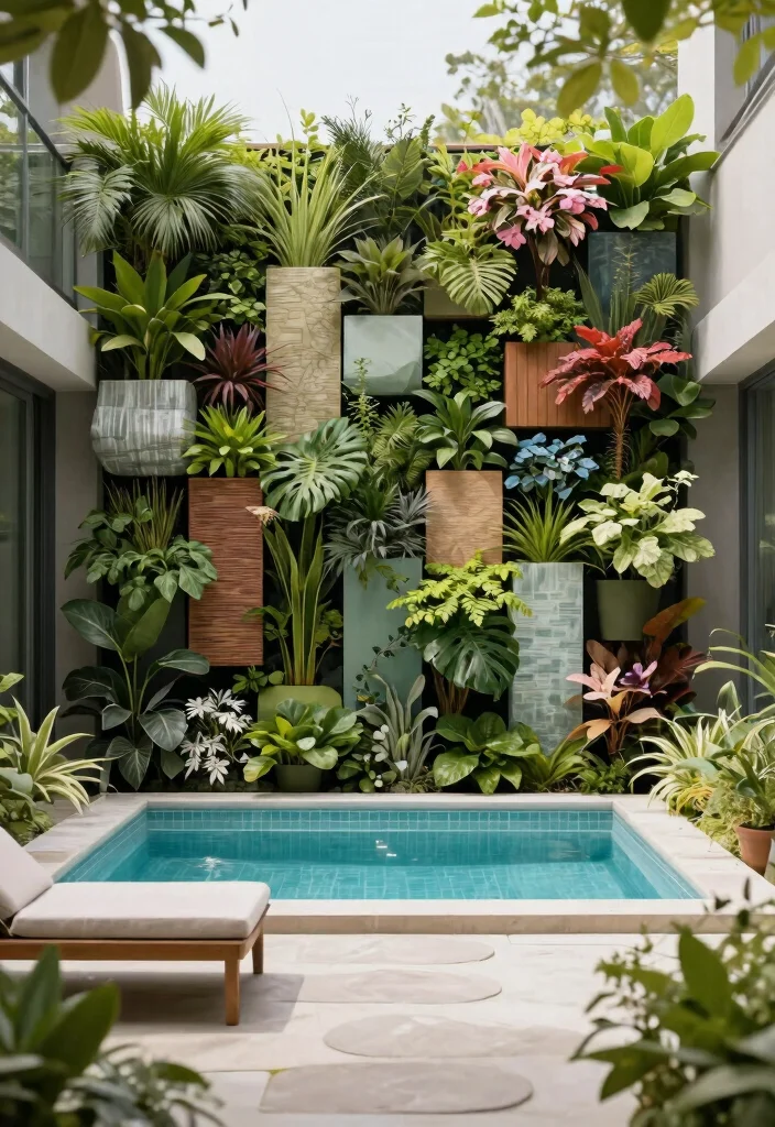 12 Swim Spa Backyard Ideas That Fit Small Yards and Tight Budgets - 3. Lush Vertical Gardens 1