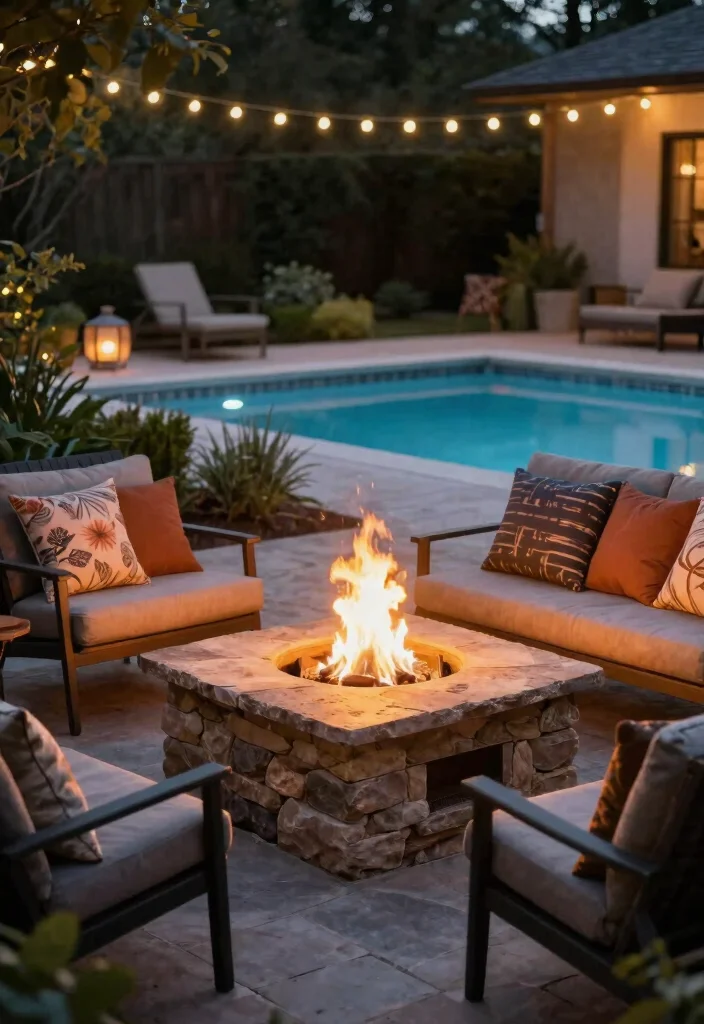 12 Swim Spa Backyard Ideas That Fit Small Yards and Tight Budgets - 4. Cozy Fire Pit Areas 1