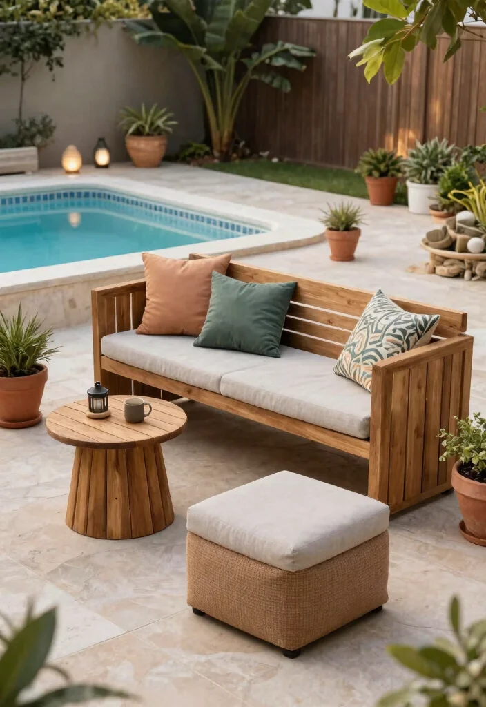 12 Swim Spa Backyard Ideas That Fit Small Yards and Tight Budgets - 5. Multi-Functional Outdoor Furniture 1