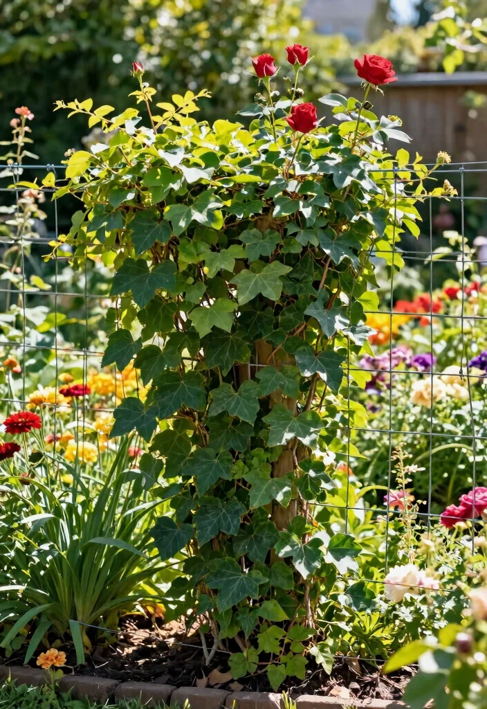 14 Backyard Fence Ideas on a Budget That Boost Curb Appeal - 14. Wire Fencing with Climbing Plants 1