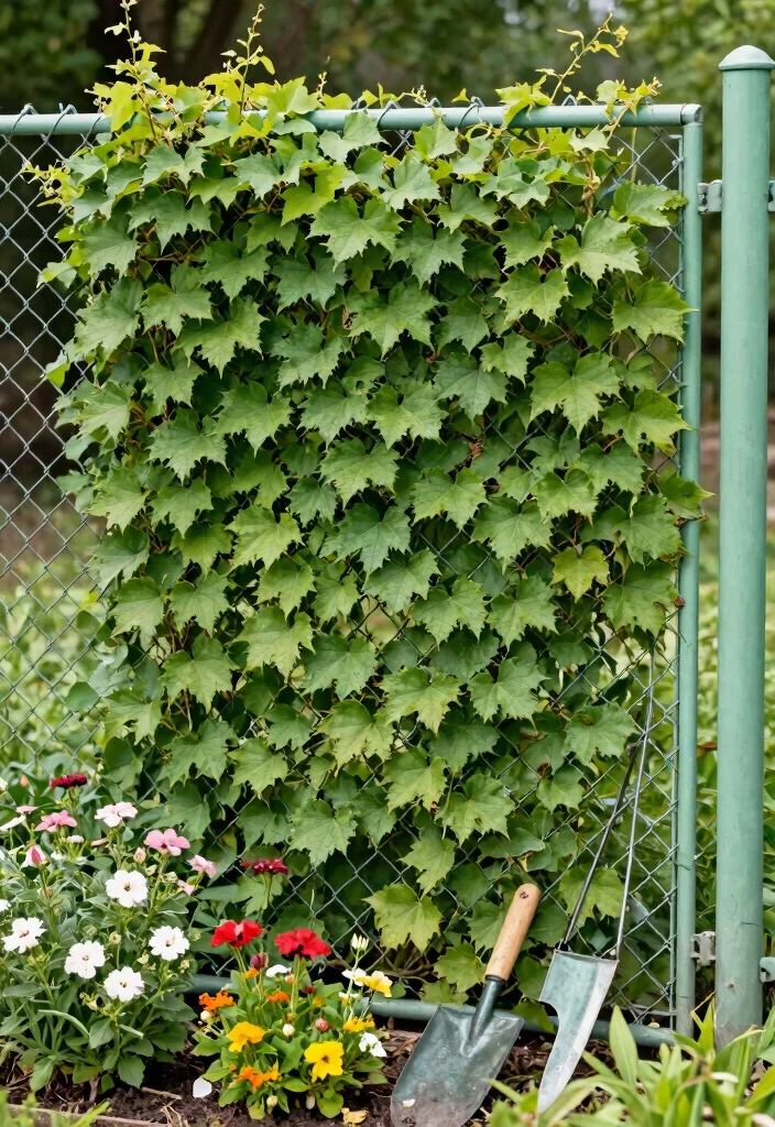 14 Backyard Fence Ideas on a Budget That Boost Curb Appeal - 3. Chain Link Fence Upgrade 1