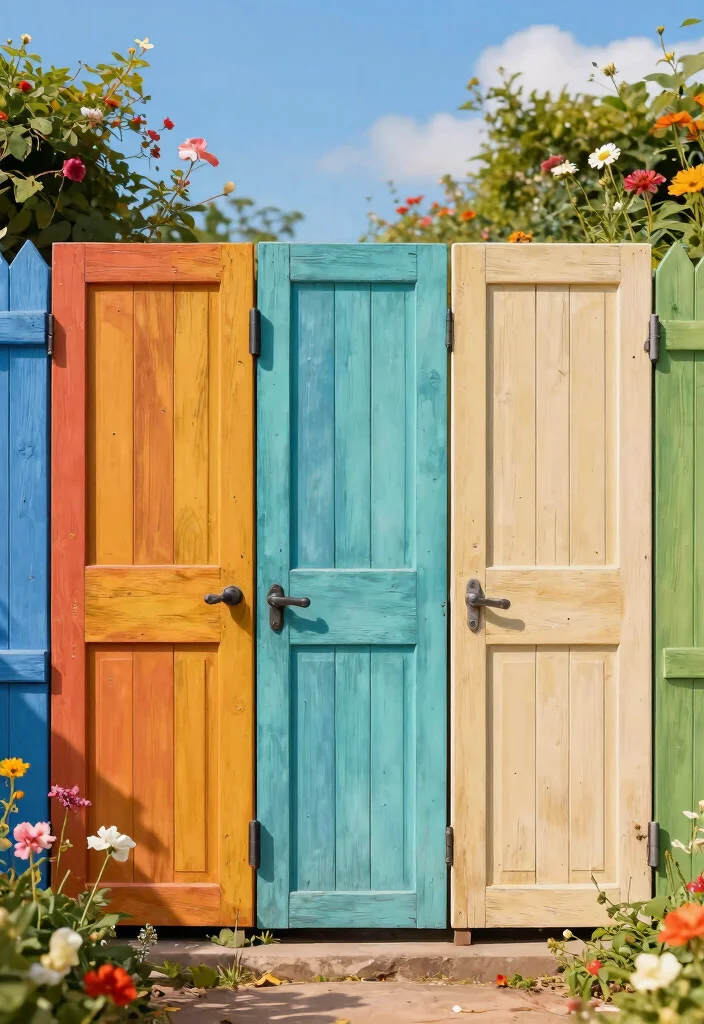 14 Backyard Fence Ideas on a Budget That Boost Curb Appeal - 4. Recycled Door Fence 1