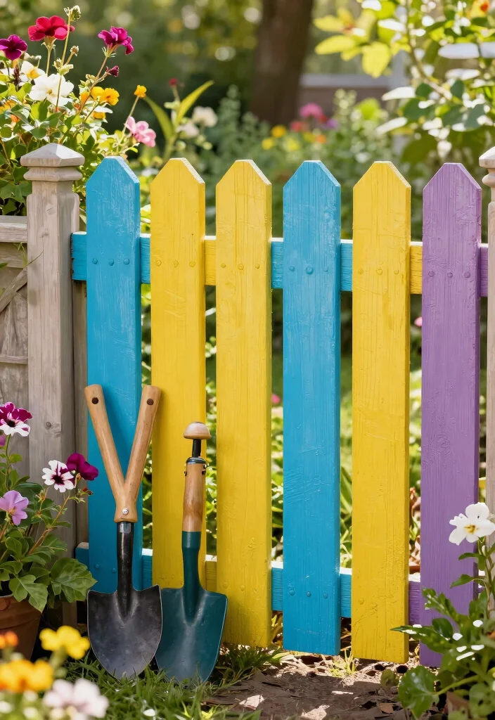 14 Backyard Fence Ideas on a Budget That Boost Curb Appeal - 8. Painted Wood Fence 1