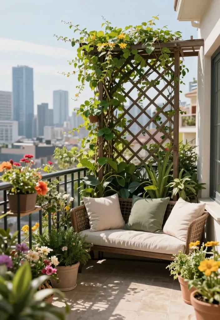 14 Balcony Grill Railing Design Ideas That Add Privacy Without Blocking Views - 8. Trellis Structures 1