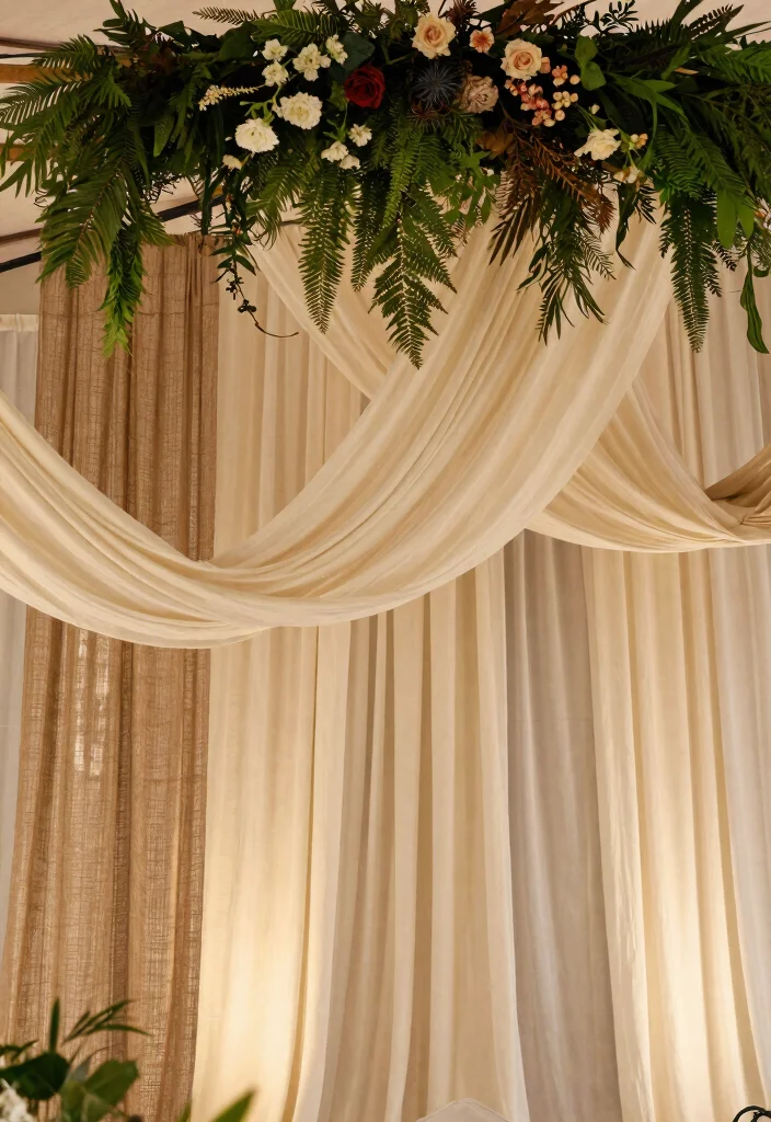 14 Ceiling Draping Wedding Ideas on a Budget That Look Expensive - 14. Eco-Friendly Draping 1