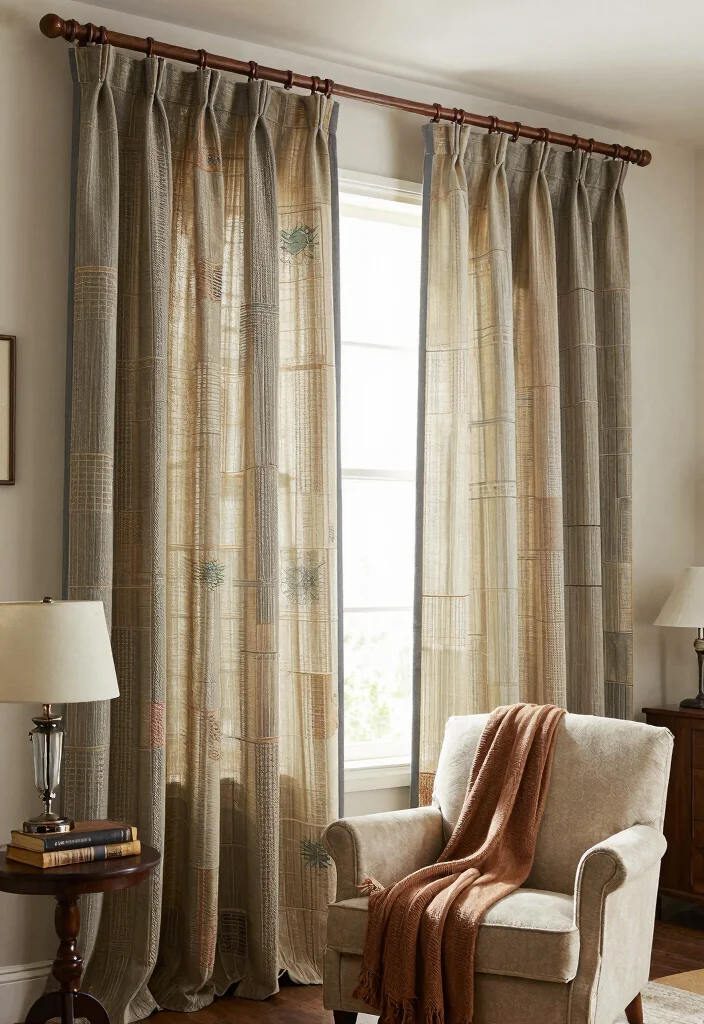 14 High Ceiling Curtain Ideas That Don't Cost a Fortune in Fabric - 10. Repurposed Materials 1