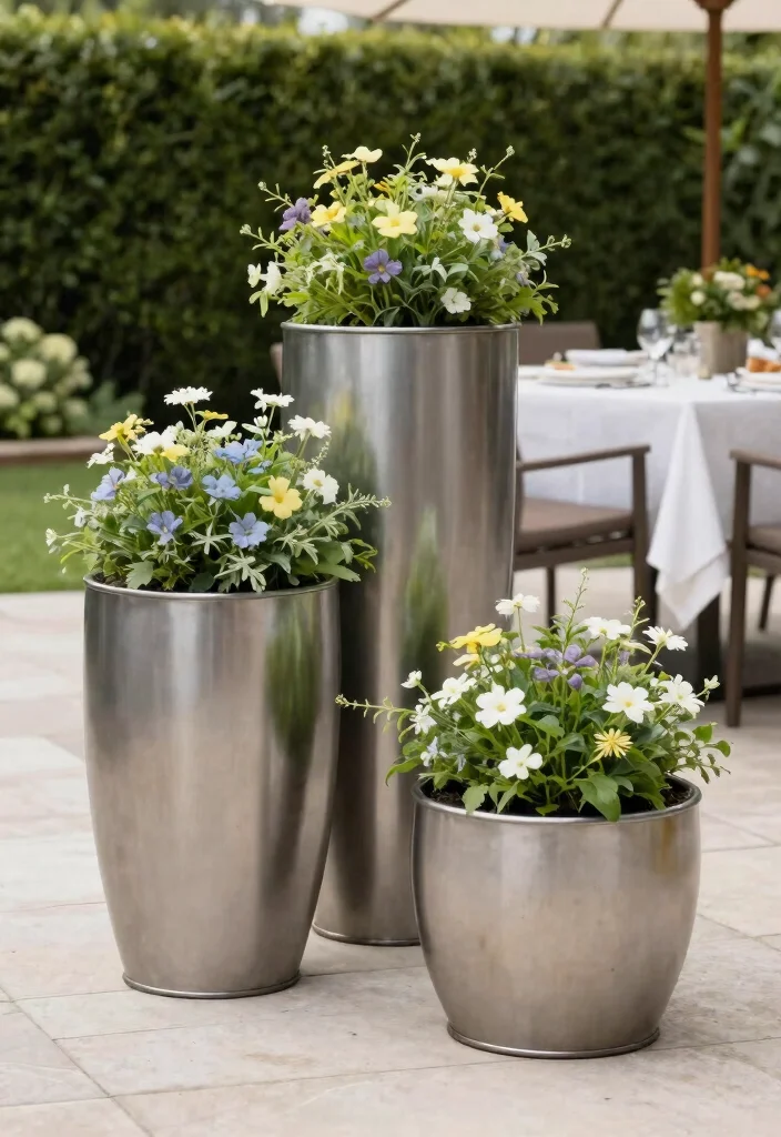 14 Large Outdoor Planter Ideas That Stay Put in Wind and Weather - 14. Custom Metal Planters 1