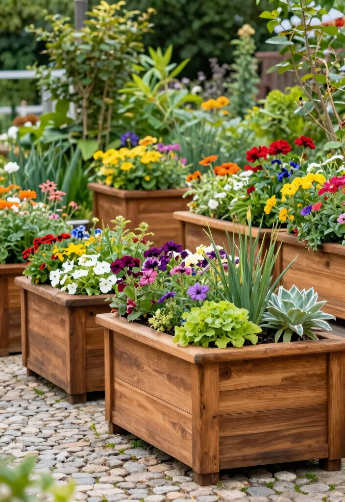 14 Large Outdoor Planter Ideas That Stay Put in Wind and Weather - 3. Heavy-Duty Wooden Planters 1