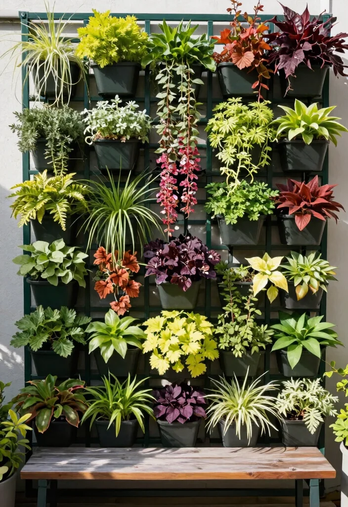 14 Lattice Privacy Fence Ideas That Block Views Fast - 14. Vertical Lattice Garden 1