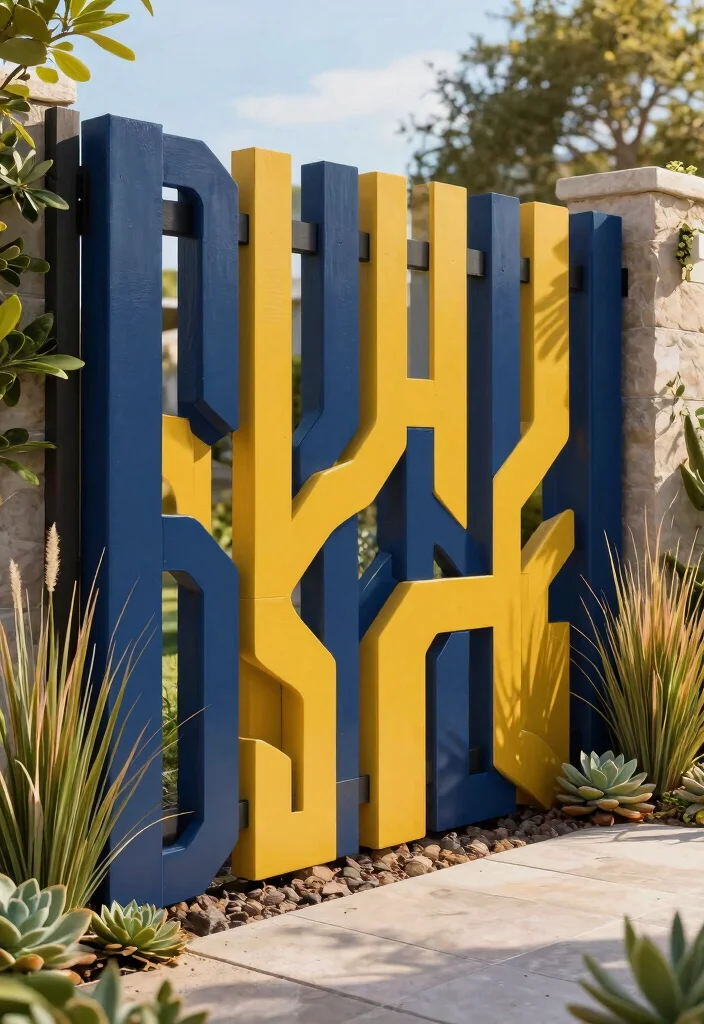 14 Lattice Privacy Fence Ideas That Block Views Fast - 6. Geometric Lattice Fence 1