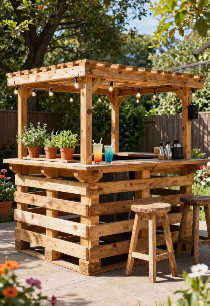 14 Outdoor Bar Ideas on a Budget That Don't Need Plumbing - 1. Pallet Bar 1