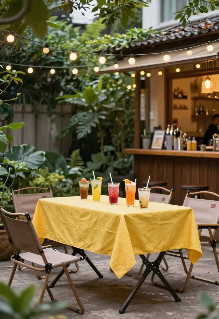 14 Outdoor Bar Ideas on a Budget That Don't Need Plumbing - 5. Folding Table Bar 1