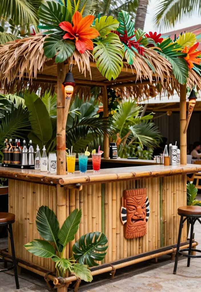 14 Outdoor Bar Ideas on a Budget That Don't Need Plumbing - 8. DIY Tiki Bar 1