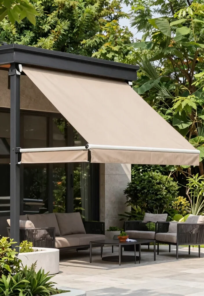 15 Awning Ideas Patio That Survive Wind Without Constant Repairs - 12. Combination Awnings for Multi-Functionality 1