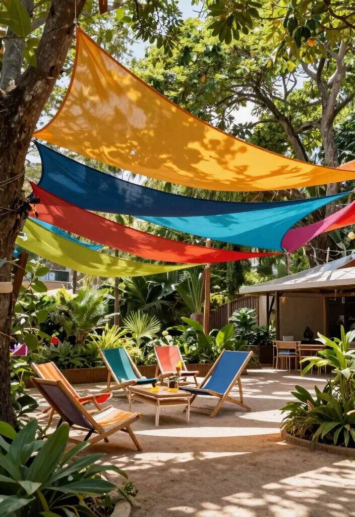 15 Awning Ideas Patio That Survive Wind Without Constant Repairs - 7. Shade Sails for Artistic Flair 1
