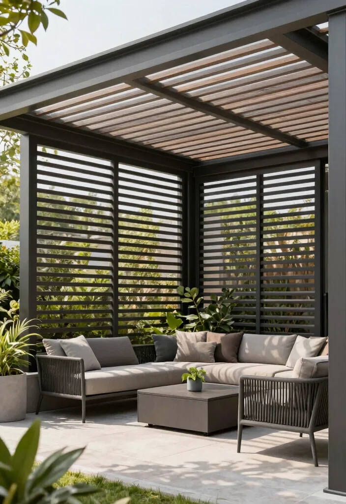 15 Awning Ideas Patio That Survive Wind Without Constant Repairs - 8. Bioclimatic Awnings for Eco-Friendly Living 1