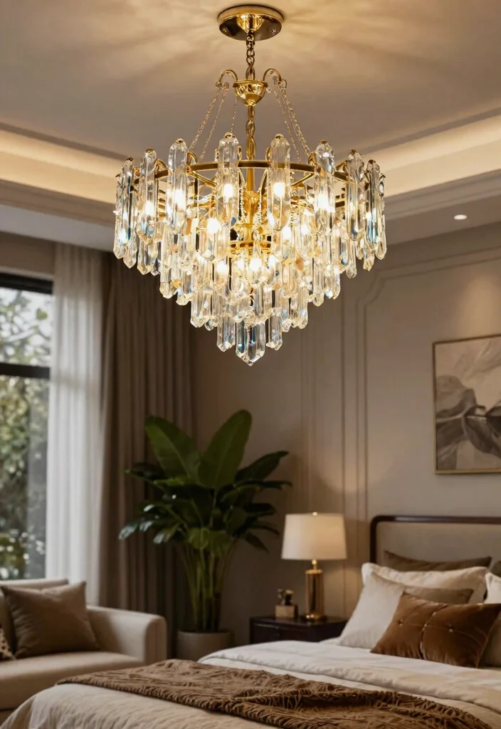 15 Bedroom Ceiling Light Ideas That Set the Mood Without Rewiring - 13. Statement Chandeliers 1