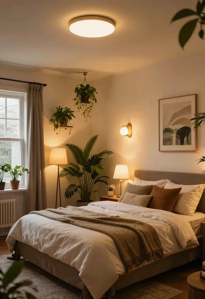 15 Bedroom Ceiling Light Ideas That Set the Mood Without Rewiring - 15. Layered Lighting Techniques 1