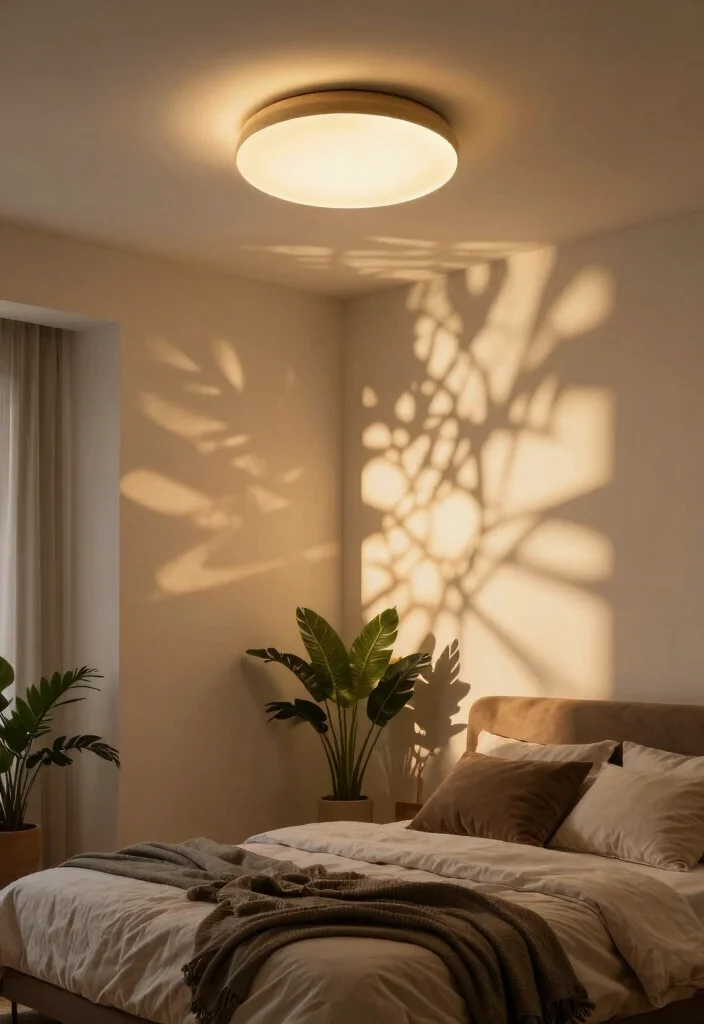 15 Bedroom Ceiling Light Ideas That Set the Mood Without Rewiring - 6. Shadow-Casting Fixtures 1
