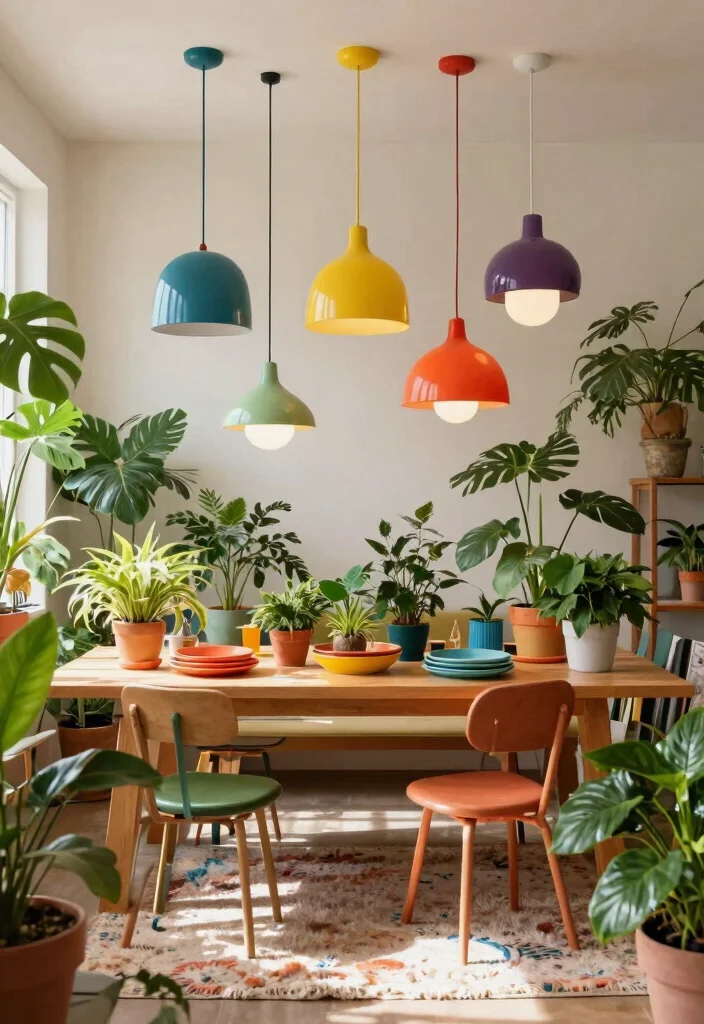 15 Ceiling Pendant Light Ideas That Hang Low Without Hitting Your Head - 12. Colorful Pendant Light Fixtures 1
