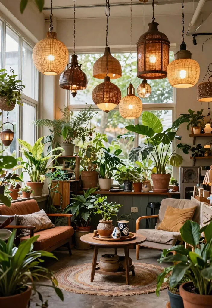 15 Ceiling Pendant Light Ideas That Hang Low Without Hitting Your Head - 14. Upcycled Vintage Fixtures 1