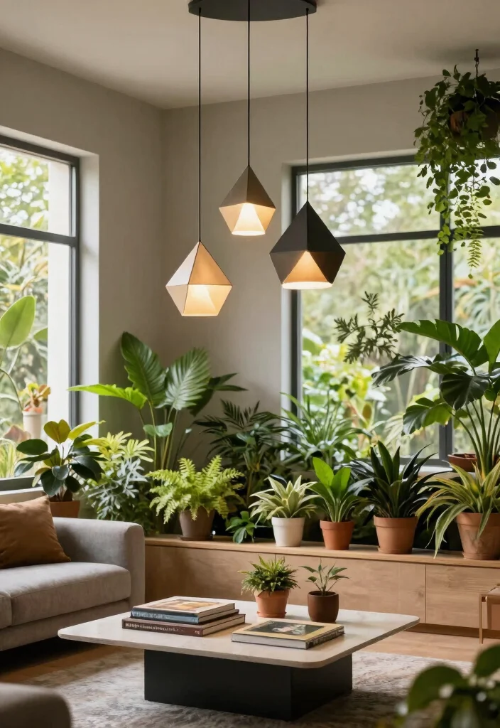 15 Ceiling Pendant Light Ideas That Hang Low Without Hitting Your Head - 8. Geometric Pendant Lights 1