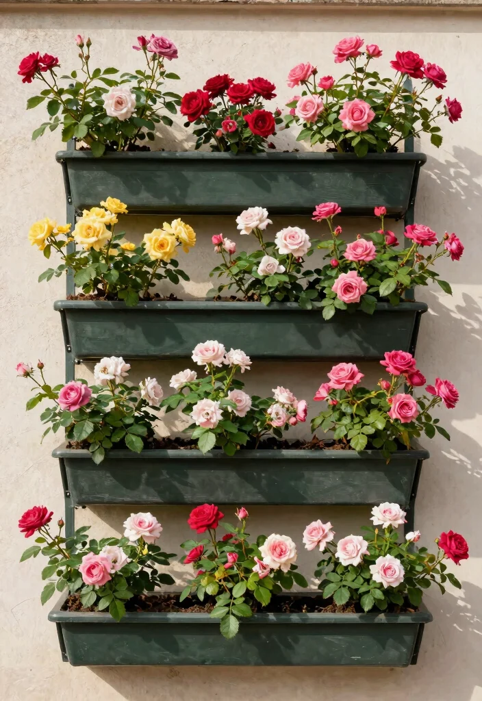15 Climbing Rose Trellis Ideas That Support Heavy Blooms Without Tipping - 13. Wall-Mounted Planter Trellis 1