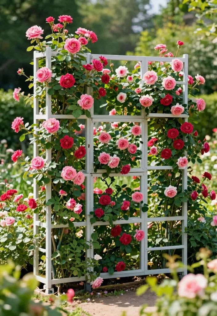 15 Climbing Rose Trellis Ideas That Support Heavy Blooms Without Tipping - 15. Modular Trellis System 1