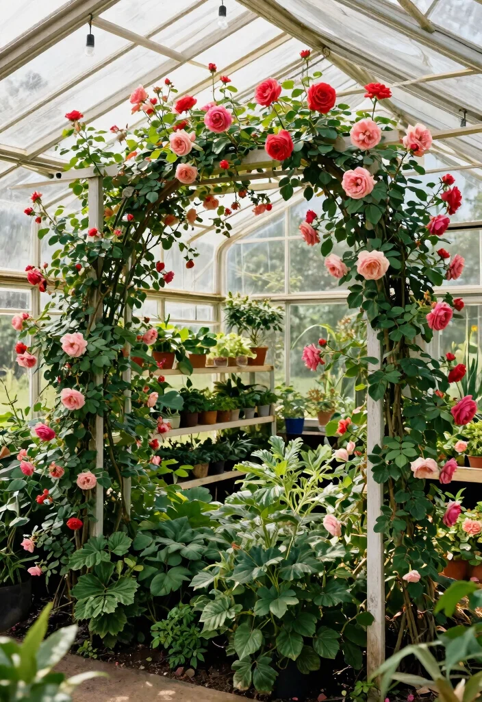 15 Climbing Rose Trellis Ideas That Support Heavy Blooms Without Tipping - 7. Greenhouse Trellis Frame 1