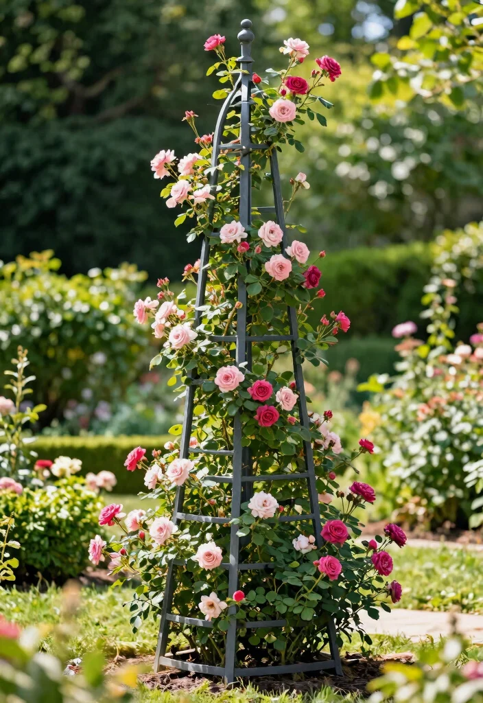 15 Climbing Rose Trellis Ideas That Support Heavy Blooms Without Tipping - 8. Spiral Trellis Design 1
