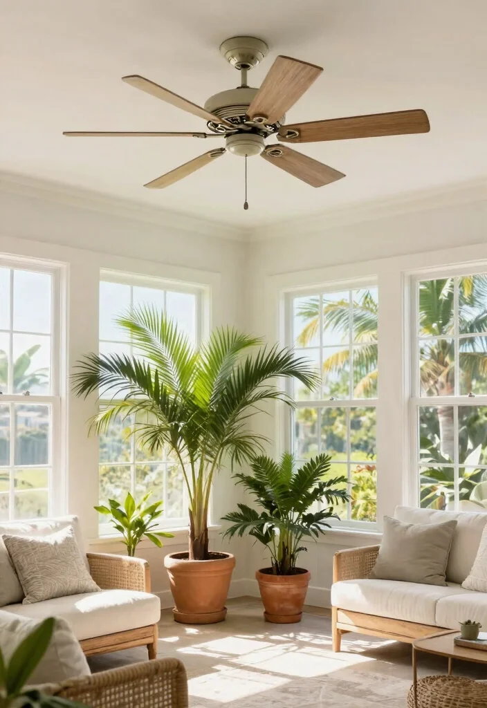 15 Farmhouse Style Ceiling Fan Ideas That Don't Look Cheap - 14. Coastal Farmhouse Fan 1