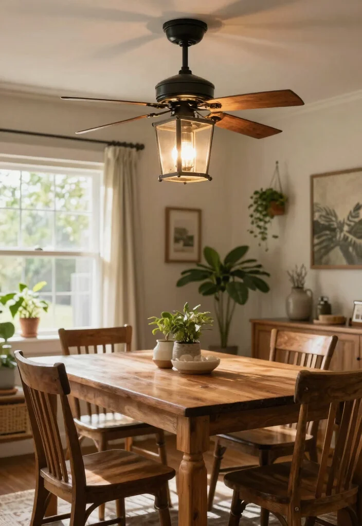 15 Farmhouse Style Ceiling Fan Ideas That Don't Look Cheap - 9. Farmhouse Lantern Fan 1