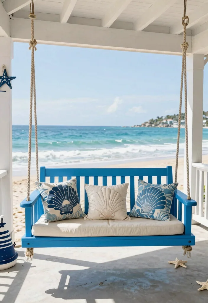 15 Front Porch Swing Ideas That Support Two Adults Safely - 12. Nautical-Themed Swing 1