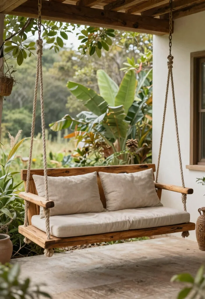 15 Front Porch Swing Ideas That Support Two Adults Safely - 14. Eco-Friendly Swing 1
