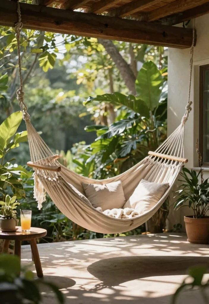 15 Front Porch Swing Ideas That Support Two Adults Safely - 3. Cozy Hammock Swing 1