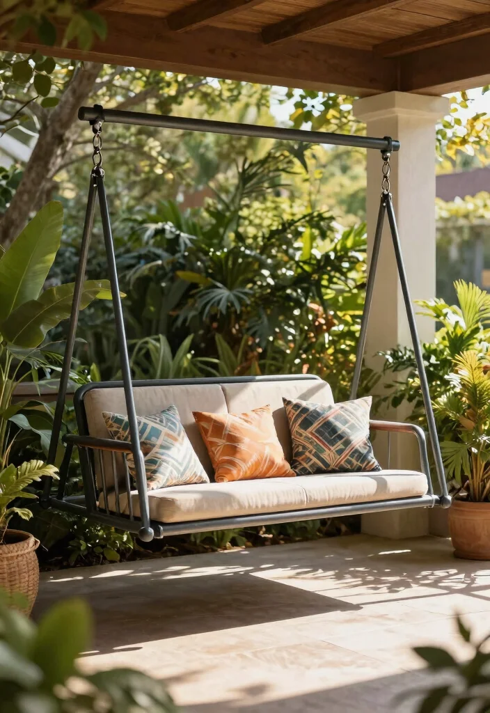 15 Front Porch Swing Ideas That Support Two Adults Safely - 5. Stylish Glider Swing 1
