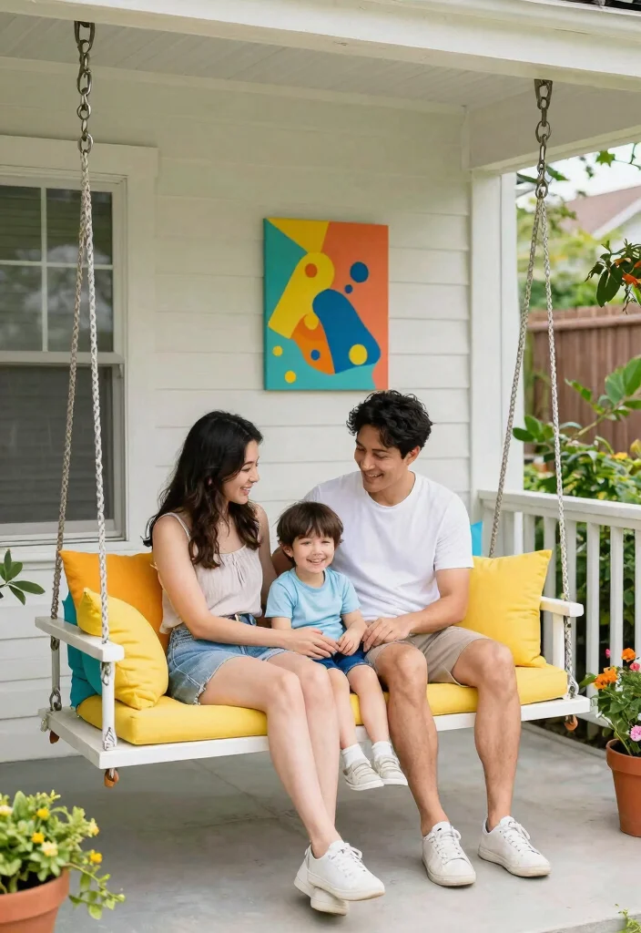 15 Front Porch Swing Ideas That Support Two Adults Safely - 9. Family-Friendly Bench Swing 1