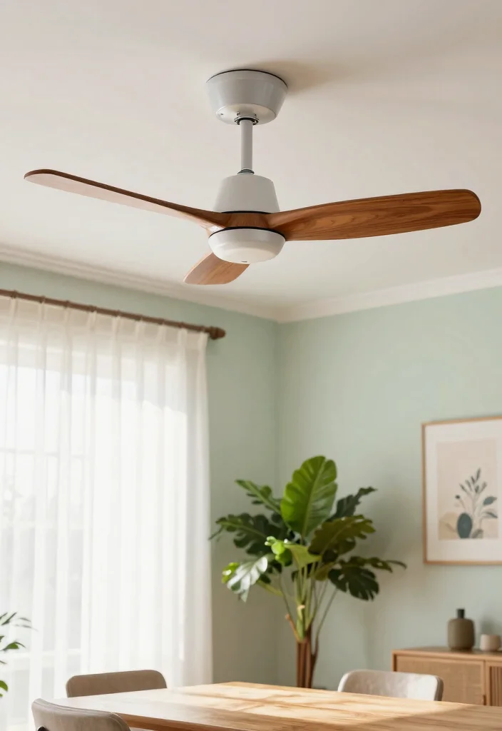 15 Modern Ceiling Fan Ideas That Move Air Without Looking Dated - 1. Sleek Wooden Blades for a Natural Look 1