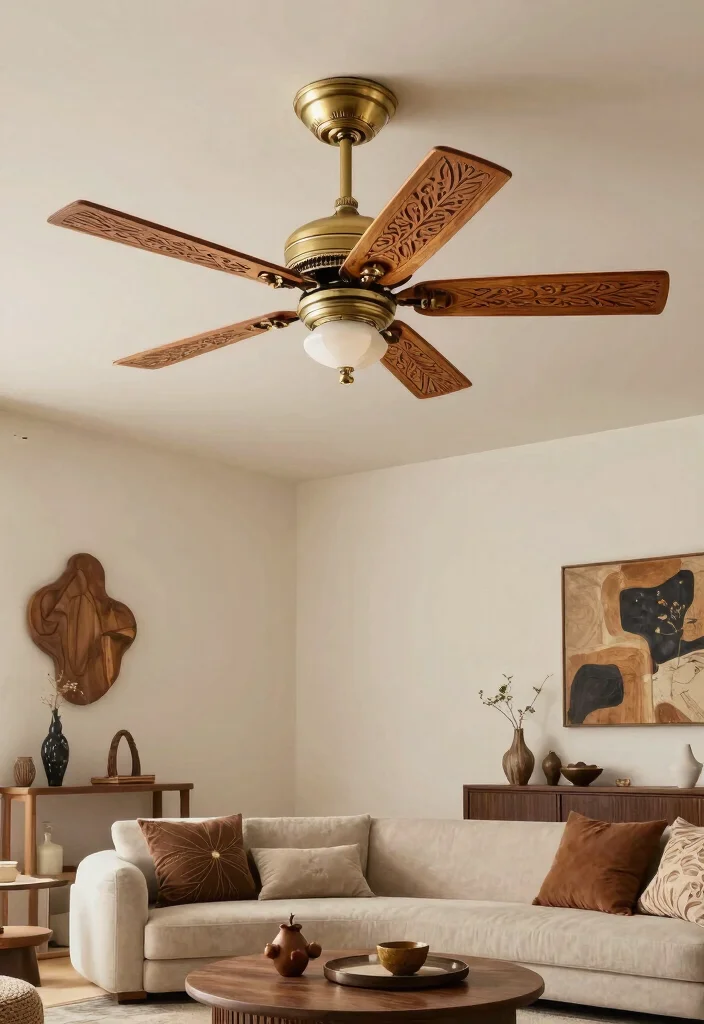 15 Modern Ceiling Fan Ideas That Move Air Without Looking Dated - 15. Artisanal Fans for Unique Craftsmanship 1